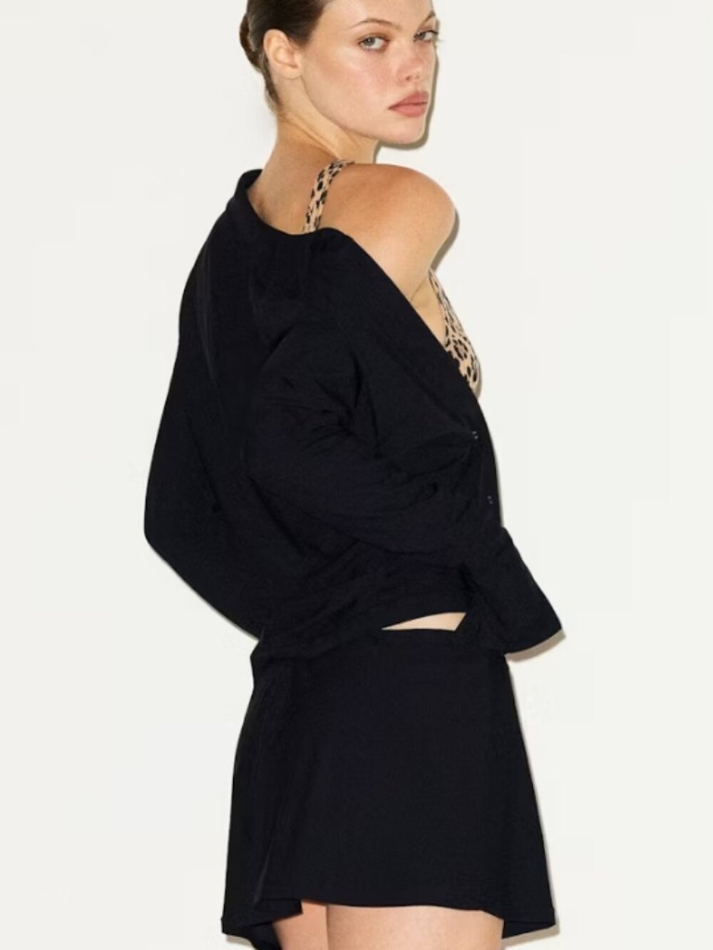 NEW SKIMS Cling Matte Mini Skort Obsidian Black XL NWT - Picture 2 of 4